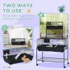 Two-Story Small Animal Cage Removable from Stand, Guinea Pig Cage, Hedgehog Cage, Chinchilla Cage, Ferret, with Shelf & Wheels, Pet Habitat