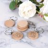 30 pcs Wood Keychain Blanks Set - DIY Round Wooden Key Rings for Crafts, Keychain Making Kit for Car Keys, Backpack Tags, Pet Accessories