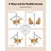 Cat Door for Window, Adjustable to Fit Window Width 27"-32", 4 Secure Lock Modes, Aluminum Frame and High-Transparency Glass, Magnetic Closure