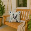 Boston Terrier Coastal Sea Glass Throw Pillow Decorative Indoor Outdoor Accent Cushion for Couch, Bed or Patio, 18Hx18W