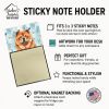 Red Chow Chow Coworker Watercolor Sticky Note Holder Refillable Dispenser Desk Accessory 3x3 Pad Gift