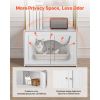 Cat Litter Box Enclosure Furniture, 27.6 in Hidden Litter Box Cabinet with Metal Legs & 2-Tier Storage Shelves, Waterproof Cat Washroom Cat House