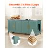 Cat Litter Box Enclosure for Multi Cats, 47.2 in Hidden Litter Box Cabinet with 4 Doors & 2 Entries, Indoor Cat Washroom