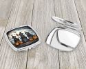 Witches Spooky Halloween Compact Mirror Decorative Travel Makeup Mirror for Women Girls Gifts Pocket Makeup Mirror Folding Handheld