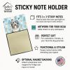 Bearded Collie Coworker Watercolor Sticky Note Holder Refillable Dispenser Desk Accessory 3x3 Pad Gift