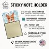 Red Cardigan Welsh Corgi Coworker Watercolor Sticky Note Holder Refillable Dispenser Desk Accessory 3x3 Pad Gift