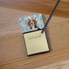 Beagle Coworker Watercolor Sticky Note Holder Refillable Dispenser Desk Accessory 3x3 Pad Gift