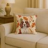 Liver and White English Springer Spaniel Heirloom Fall Throw Pillow Decorative Indoor Outdoor Accent Cushion for Couch, Bed or Patio, 18Hx18W