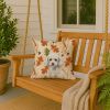 Miniature White Poodle Heirloom Fall Throw Pillow Decorative Indoor Outdoor Accent Cushion for Couch, Bed or Patio, 18Hx18W