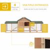 Deluxe 2 Story XL Wooden Rabbit Cage Outdoor 83' Big Bunny Hutch with Ladder And Run - Animal Shelter for Rabbits