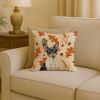 Toy Fox Terrier Heirloom Fall Throw Pillow Decorative Indoor Outdoor Accent Cushion for Couch, Bed or Patio, 18Hx18W