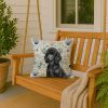 Standard Black Poodle Coastal Sea Glass Throw Pillow Decorative Indoor Outdoor Accent Cushion for Couch, Bed or Patio, 18Hx18W