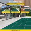 Pool Safety Cover Fits 16x32ft Rectangle Inground Safety Pool Cover Green Mesh with 4x8ft Center End Steps Solid Pool Safety Cover for Swimming Pool W