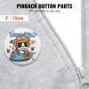 200 Sets 3 inch 75mm Pin Back Button Parts, DIY Round Button Badge Parts, Set Includes Metal Top, Plastic/Metal Button, Clear Film