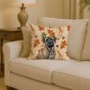 Brindle Mastiff Heirloom Fall Throw Pillow Decorative Indoor Outdoor Accent Cushion for Couch, Bed or Patio, 14Hx14W