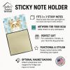 Lemon and White Papillon Coworker Watercolor Sticky Note Holder Refillable Dispenser Desk Accessory 3x3 Pad Gift