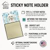 Toy White Poodle Coworker Watercolor Sticky Note Holder Refillable Dispenser Desk Accessory 3x3 Pad Gift