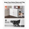 Cat Litter Box Enclosure Furniture, 27.6 in Hidden Litter Box Cabinet with Metal Legs & 2-Tier Storage Shelves, Waterproof Cat Washroom Cat House