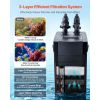 162.7GPH Canister Filter, 3-Stage External Aquarium Filter with Powerful Pump