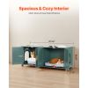 Cat Litter Box Enclosure for Multi Cats, 47.2 in Hidden Litter Box Cabinet with 4 Doors & 2 Entries, Indoor Cat Washroom