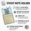 Blue Chow Chow Coworker Watercolor Sticky Note Holder Refillable Dispenser Desk Accessory 3x3 Pad Gift