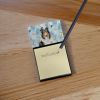 Tricolor Collie Coworker Watercolor Sticky Note Holder Refillable Dispenser Desk Accessory 3x3 Pad Gift
