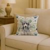 Standard Silver Poodle Coastal Sea Glass Throw Pillow Decorative Indoor Outdoor Accent Cushion for Couch, Bed or Patio, 18Hx18W