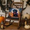 Black Newfoundland Puppy Halloween Throw Pillow Machine Washable, Indoor Outdoor Decorative Pillow for Couch, Bed or Patio, 18Hx18W