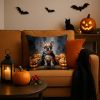 French Bulldog Puppy Halloween Throw Pillow Machine Washable, Indoor Outdoor Decorative Pillow for Couch, Bed or Patio, 18Hx18W