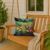 North Dakota Wild Prairie Roses in Watercolor Throw Pillow Machine Washable, Indoor Outdoor Decorative Pillow for Couch, Bed or Patio, 18Hx18W