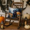 Black Labrador Retriever Puppy Halloween Throw Pillow Machine Washable, Indoor Outdoor Decorative Pillow for Couch, Bed or Patio, 18Hx18W