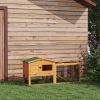 Yellow 2-Level 59 Inch Outdoor Rabbit Hutch with Openable Top for Your Pet Bunnies