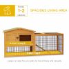 Yellow 2-Level 59 Inch Outdoor Rabbit Hutch with Openable Top for Your Pet Bunnies