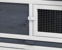 Deluxe 2-story Outdoor Rabbit House XL Wooden Hutch 83 'with Ladder Cage Dark Grey