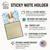 Red and White Border Collie Coworker Watercolor Sticky Note Holder Refillable Dispenser Desk Accessory 3x3 Pad Gift