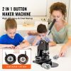 Button Maker Machine, Multiple Sizes 1.25+2.25 Inch Badge Punch Press Kit, Children DIY Gifts Pin Maker
