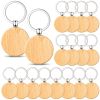 30 pcs Wood Keychain Blanks Set - DIY Round Wooden Key Rings for Crafts, Keychain Making Kit for Car Keys, Backpack Tags, Pet Accessories