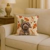 Brown Portuguese Water Dog Heirloom Fall Throw Pillow Decorative Indoor Outdoor Accent Cushion for Couch, Bed or Patio, 18Hx18W