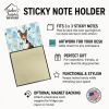 Tricolor and White Basenji Coworker Watercolor Sticky Note Holder Refillable Dispenser Desk Accessory 3x3 Pad Gift