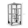 79" Cat Cage, Large Outdoor Kitten House, Indoor Cage Pet Kennel Playpen with 3 Platforms Door 4 Sandbags - Grey