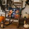 Tricolor Papillon Puppy Halloween Throw Pillow Machine Washable, Indoor Outdoor Decorative Pillow for Couch, Bed or Patio, 18Hx18W