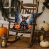 Miniature Pinscher Puppy Halloween Throw Pillow Machine Washable, Indoor Outdoor Decorative Pillow for Couch, Bed or Patio, 18Hx18W