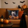 American Eskimo Puppy Halloween Throw Pillow Machine Washable, Indoor Outdoor Decorative Pillow for Couch, Bed or Patio, 18Hx18W