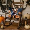 Airedale Terrier Puppy Halloween Throw Pillow Machine Washable, Indoor Outdoor Decorative Pillow for Couch, Bed or Patio, 18Hx18W