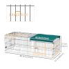 Green Small Animal Cage with Roof for Chicken Rabbits Chinchillas 87'' X 34'' X 28'' Indoor Outdoor