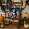 Welsh Springer Spaniel Puppy Halloween Throw Pillow Machine Washable, Indoor Outdoor Decorative Pillow for Couch, Bed or Patio, 18Hx18W