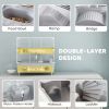 Grey double-layer hamster cage with sand bath wheel water bottle tube