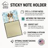 Brown and White Saint Bernard Coworker Watercolor Sticky Note Holder Refillable Dispenser Desk Accessory 3x3 Pad Gift