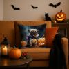 Pug Puppy Halloween Throw Pillow Machine Washable, Indoor Outdoor Decorative Pillow for Couch, Bed or Patio, 18Hx18W