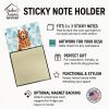 Reddish Brown Great Pyrenees Coworker Watercolor Sticky Note Holder Refillable Dispenser Desk Accessory 3x3 Pad Gift